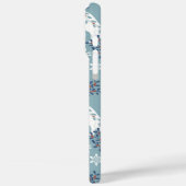 Folk Art Arctic Fox im Schnee mit Holly Case-Mate iPhone Hülle (Rückseite / Links)