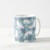 Folk Art Arctic Fox im Schnee mit Holly Kaffeetasse (VorderseiteRechts)