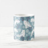 Folk Art Arctic Fox im Schnee mit Holly Kaffeetasse (Mittel)