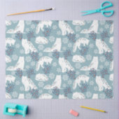 Folk Art Arctic Fox im Schnee mit Holly Seidenpapier (Basteln)