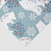 Folk Art Arctic Fox im Schnee mit Holly Seidenpapier (Ausschnitt)