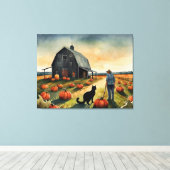 Folk Art Autumn Americana Leinwanddruck (Insitu (Holzboden))