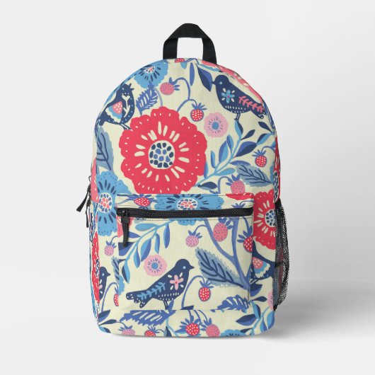 Folk Art Backpack Bedruckter Rucksack (Vorderseite)