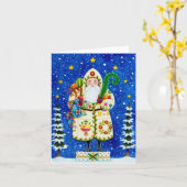 FOLK ART BALTIMORE QUILT VATER CHRISTMAS Leere Karte (Gelbe Blume)