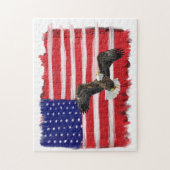 Folk Art bemalt Flag und Adler Puzzle (Vertikal)