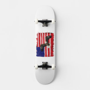 Folk Art bemalt Flag und Adler Skateboard