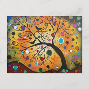 FOLK ART Bending Branches BY LORI EVERETT Postkart Postkarte