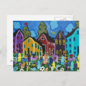 FOLK ART Besy Bee by LORI EVERETT Postkarte (Vorne/Hinten)