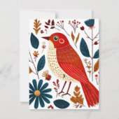 Folk Art Bird Feiertagskarte (Vorderseite)