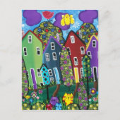 FOLK ART Bird Of Paradise BY LORI EVERETT postcard Postkarte (Vorderseite)