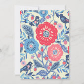 Folk Art Bird und Strawberry Danke Karte (Rückseite)