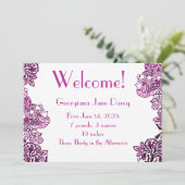 Folk Art Birds Blume Acorns Blue Einladung (Stehend Vorderseite)