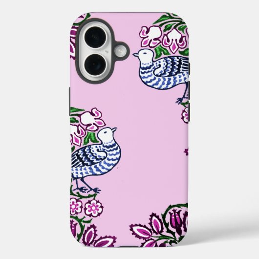 Folk Art Birds Blume Acorns Case-Mate iPhone Hülle (Rückseite)