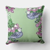 Folk Art Birds Blume Acorns Kissen (Rückseite)