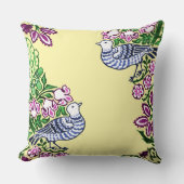 Folk Art Birds Blume Acorns Kissen (Vorderseite)