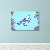 Folk Art Birds Blume Acorns Leinwanddruck (Insitu (Holzboden))