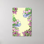 Folk Art Birds Blume Acorns Leinwanddruck (Vorderseite)