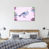 Folk Art Birds Blume Acorns Leinwanddruck (Insitu (Schlafzimmer))