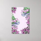 Folk Art Birds Blume Acorns Leinwanddruck (Vorderseite)