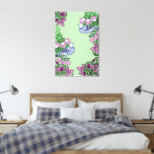 Folk Art Birds Blume Acorns Leinwanddruck (Insitu (Schlafzimmer))