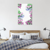 Folk Art Birds Blume Acorns Leinwanddruck (Insitu (Schlafzimmer))