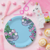 Folk Art Birds Blume Acorns Pappteller (Party)