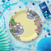 Folk Art Birds Blume Acorns Pappteller (Party)