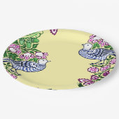 Folk Art Birds Blume Acorns Pappteller (Schrägansicht)