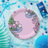 Folk Art Birds Blume Acorns Pappteller (Party)