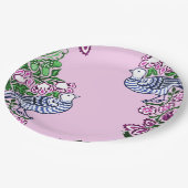 Folk Art Birds Blume Acorns Pappteller (Schrägansicht)