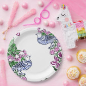 Folk Art Birds Blume Acorns Pappteller (Party)