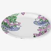 Folk Art Birds Blume Acorns Pappteller (Schrägansicht)