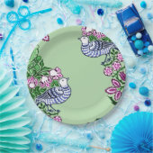 Folk Art Birds Blume Acorns Pappteller (Party)