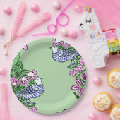 Folk Art Birds Blume Acorns Pappteller (Party)