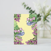 Folk Art Birds Blume Acorns Postkarte (Stehend Vorderseite)