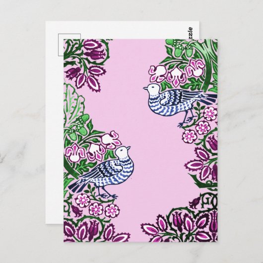 Folk Art Birds Blume Acorns Postkarte (Vorne/Hinten)