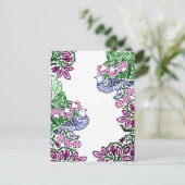 Folk Art Birds Blume Acorns Postkarte (Stehend Vorderseite)