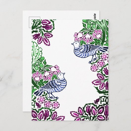 Folk Art Birds Blume Acorns Postkarte (Vorne/Hinten)