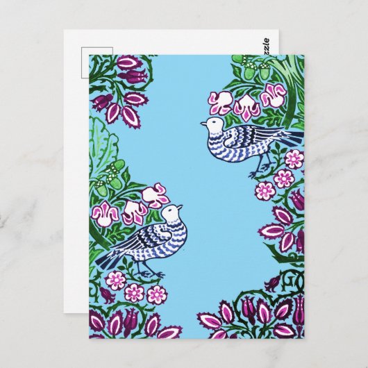 Folk Art Birds Blume Acorns Postkarte (Vorne/Hinten)