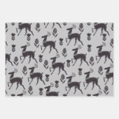 Folk Art Black Deer Trio II Geschenkpapier Set (Vorderseite 2)
