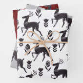 Folk Art Black Deer Trio II Geschenkpapier Set (Beispiel)