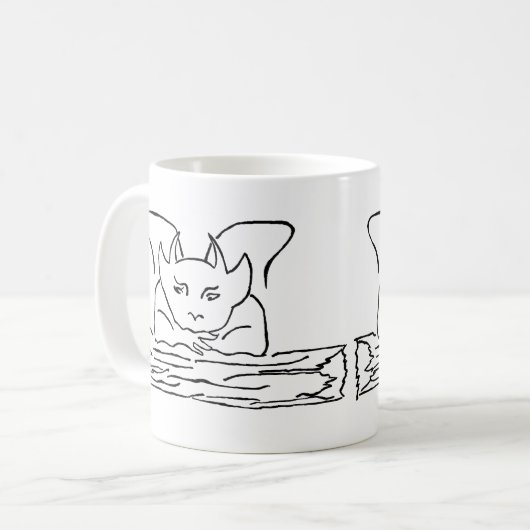 Folk Art Black Gargoyle Kaffeetasse (Vorderseite Links)