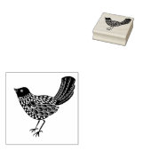 Folk Art Blackbird Gummistempel (Stempel)