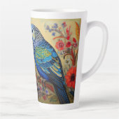 Folk Art Blue Parakeet mit Paisley und Blume Milchtasse (Rechts)