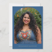 Folk Art Blue Shades Spanish Mexican XVs Floral Einladung (Rückseite)