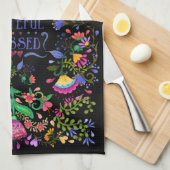 Folk Art Blume | Dankbar, dankbar, gesegnet Geschirrtuch (Viertel Falte)