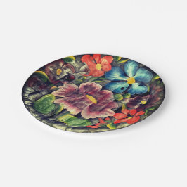 Folk Art Blume in Bloom Pappteller