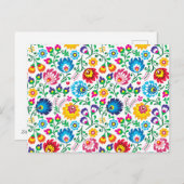 Folk Art Blume Muster 2 Feiertagspostkarte (Vorne/Hinten)