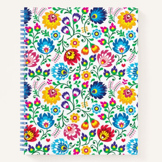 Folk Art Blume Muster 2 Notizblock (Vorderseite)