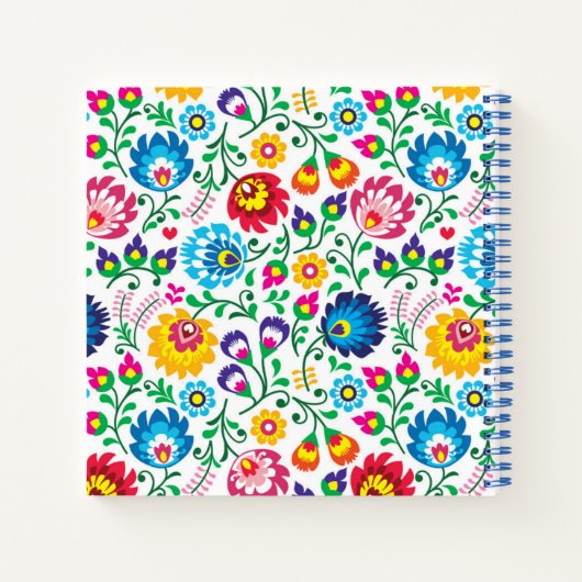 Folk Art Blume Muster 2 Notizblock (Rückseite)